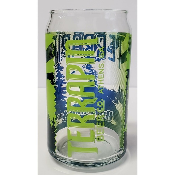 Terrapin Beer Co. PInt Glass Recreation Ale Athens GA Clear Lime and Evergreen - Picture 5 of 8